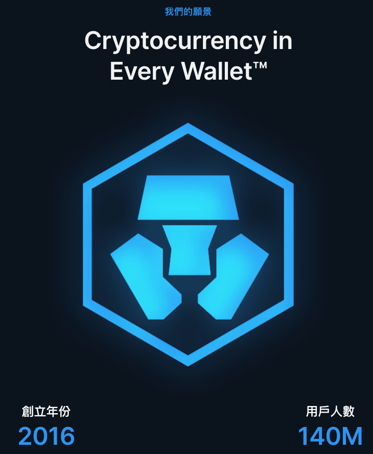 crypto.com交易所的願景，每個錢包裡都有加密貨幣
