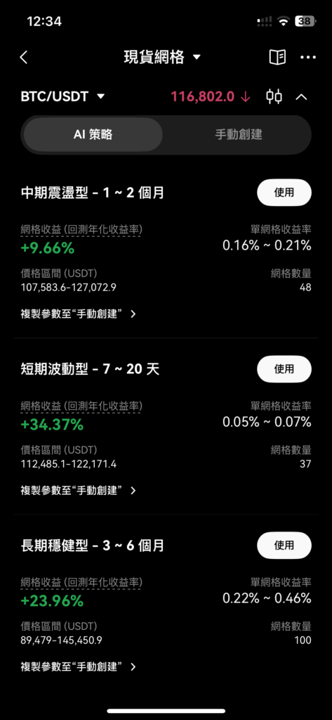 網格交易提供AI策略投資