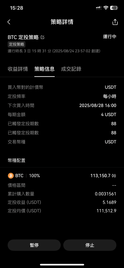 目前投入比特幣定期定額的策略信息