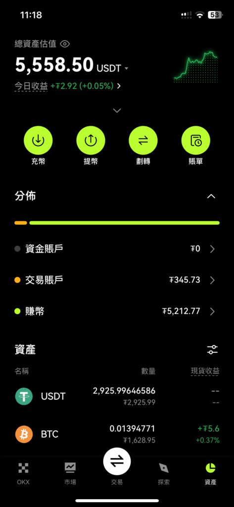 OKX 交易所資產介面