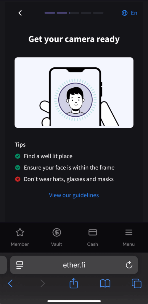 驗證手機號碼，身分證件及臉部掃描