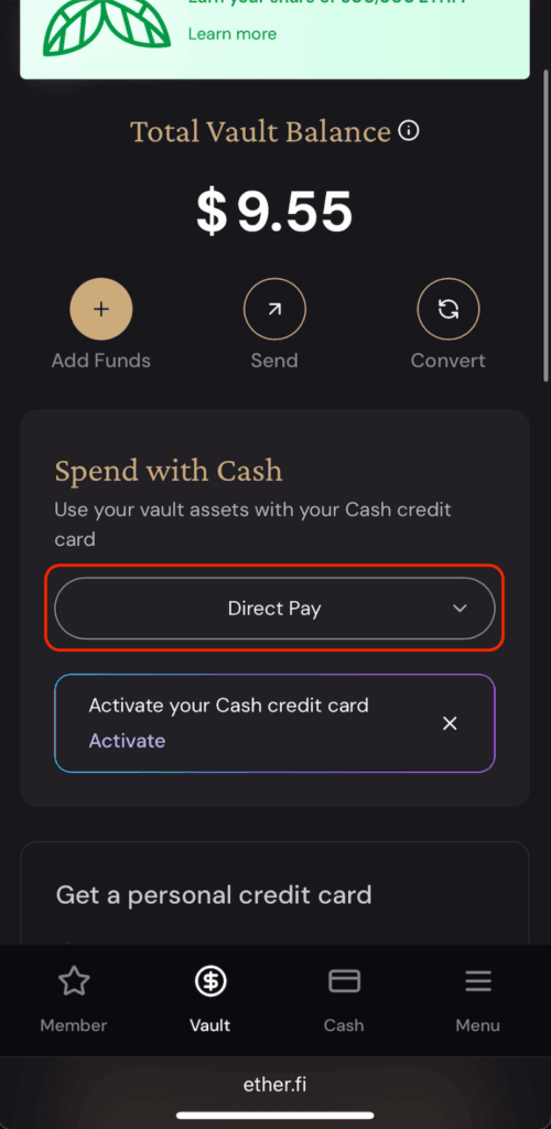 等待資金轉入後，選擇交易模式（直接支付／借貸）